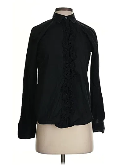 Pre-owned Gap Long Sleeve Blouse In Black