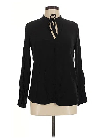 Pre-owned Gap Long Sleeve Blouse In Black