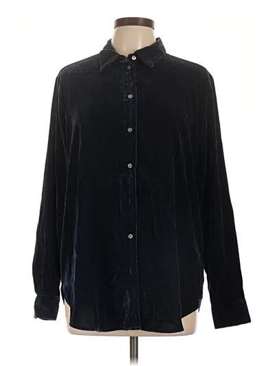 Pre-owned Gap Long Sleeve Blouse In Black