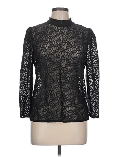 Pre-owned Gap Long Sleeve Blouse In Black