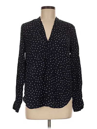 Pre-owned Gap Long Sleeve Blouse In Black