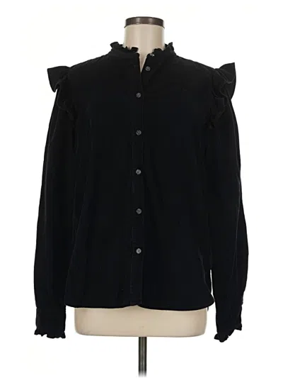Pre-owned Gap Long Sleeve Blouse In Black