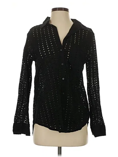 Pre-owned Gap Long Sleeve Blouse In Black