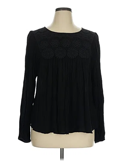 Pre-owned Gap Long Sleeve Blouse In Black