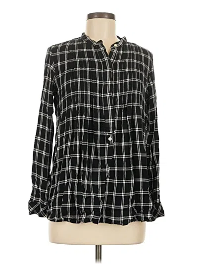 Pre-owned Gap Long Sleeve Blouse In Black