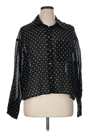 Pre-owned Gap Long Sleeve Blouse In Black