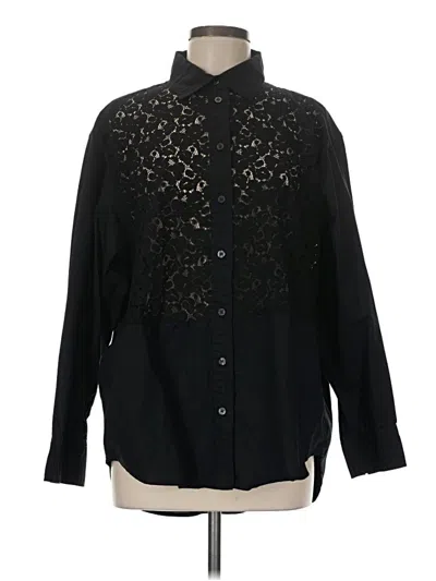 Pre-owned Gap Long Sleeve Blouse In Black