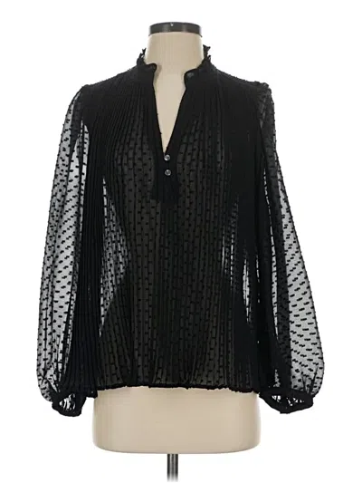 Pre-owned Gap Long Sleeve Blouse In Black
