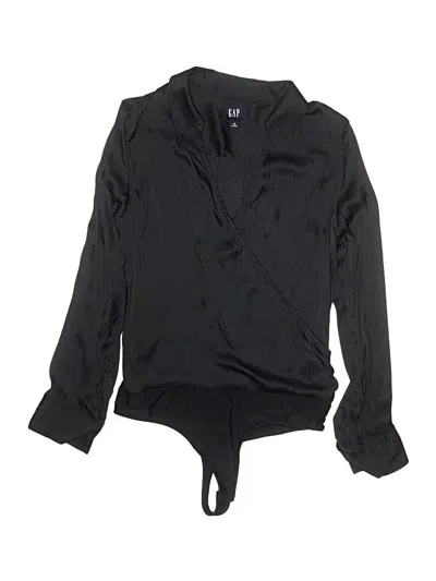 Pre-owned Gap Long Sleeve Blouse In Black