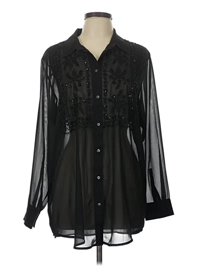 Pre-owned Gap Long Sleeve Blouse In Black