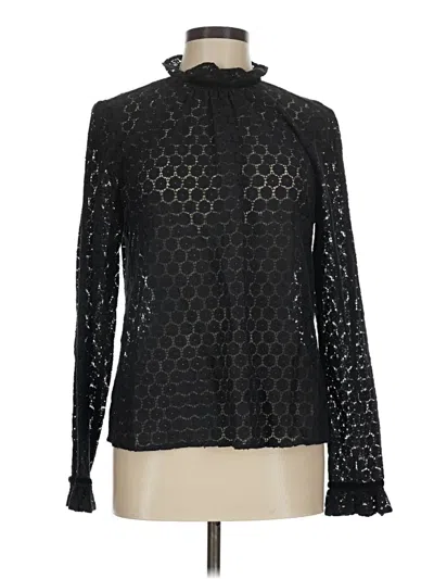 Pre-owned Gap Long Sleeve Blouse In Black
