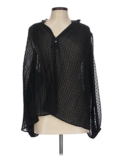 Pre-owned Gap Long Sleeve Blouse In Black