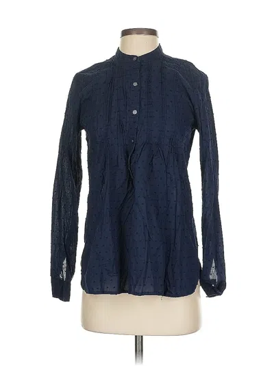 Pre-owned Gap Long Sleeve Blouse In Blue