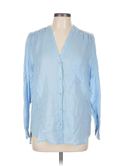 Pre-owned Gap Long Sleeve Blouse In Blue