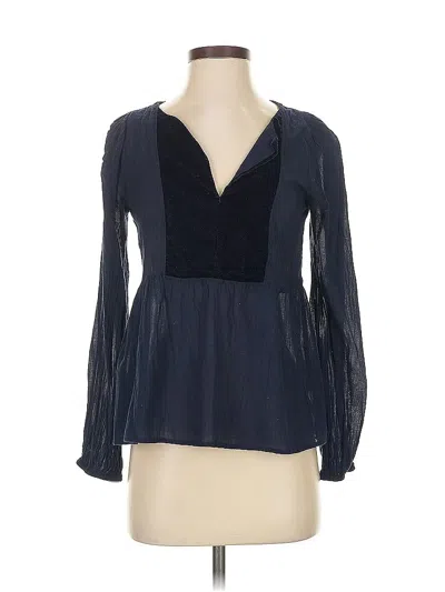 Pre-owned Gap Long Sleeve Blouse In Blue