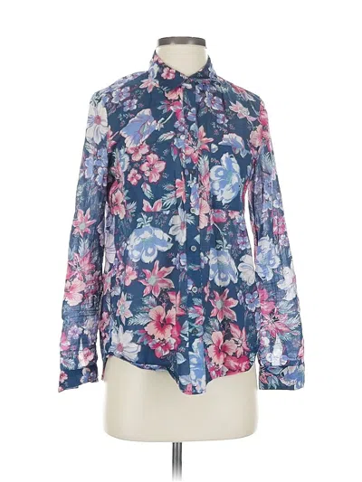 Pre-owned Gap Long Sleeve Blouse In Blue