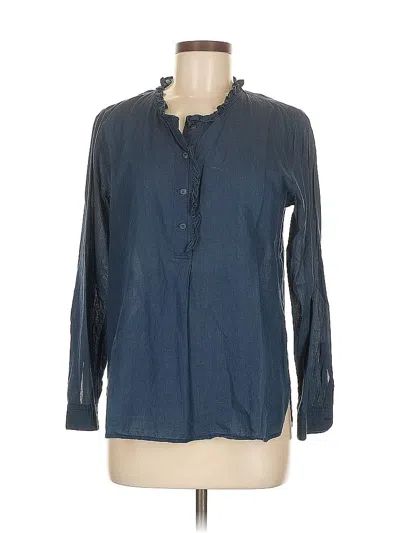 Pre-owned Gap Long Sleeve Blouse In Blue