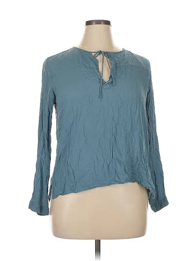 Pre-owned Gap Long Sleeve Blouse In Blue