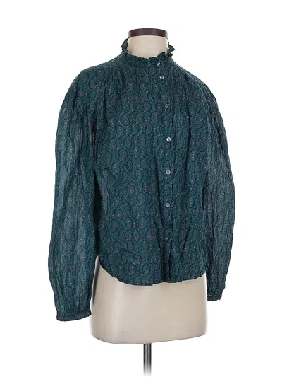 Pre-owned Gap Long Sleeve Blouse In Blue