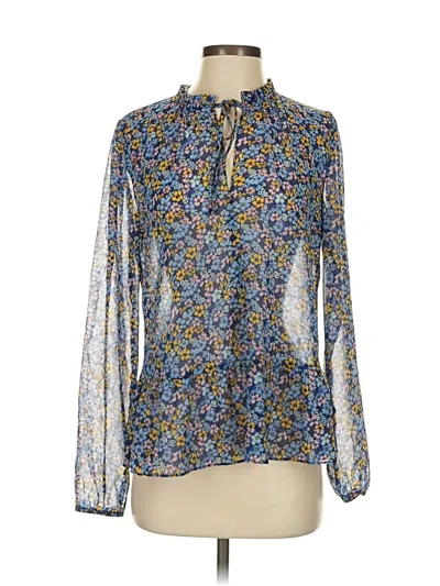 Pre-owned Gap Long Sleeve Blouse In Blue