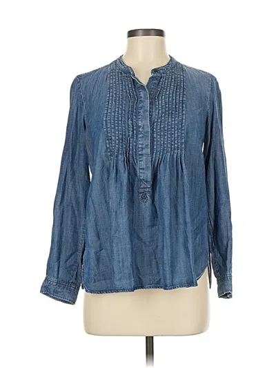 Pre-owned Gap Long Sleeve Blouse In Blue