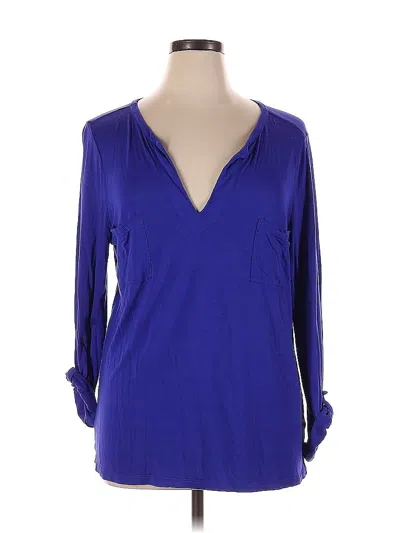 Pre-owned Gap Long Sleeve Blouse In Blue