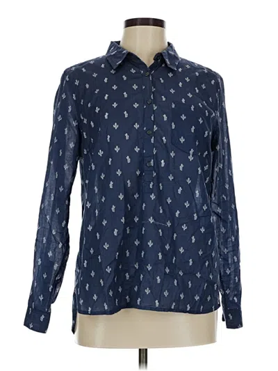 Pre-owned Gap Long Sleeve Blouse In Blue