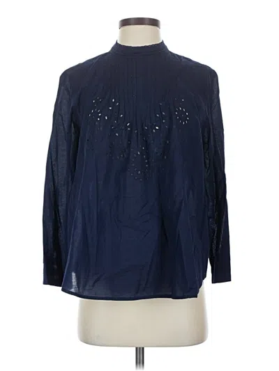 Pre-owned Gap Long Sleeve Blouse In Blue