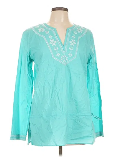 Pre-owned Gap Long Sleeve Blouse In Blue