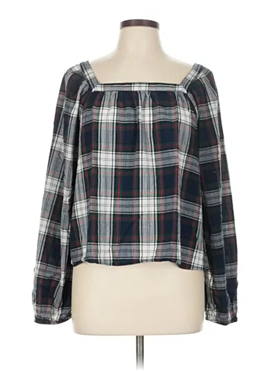 Pre-owned Gap Long Sleeve Blouse In Blue