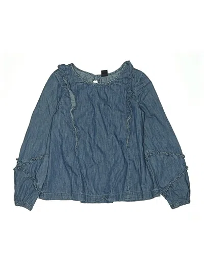 Pre-owned Gap Kids' Long Sleeve Blouse In Blue