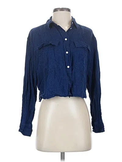 Pre-owned Gap Long Sleeve Blouse In Blue