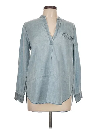 Pre-owned Gap Long Sleeve Blouse In Blue