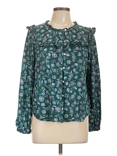 Pre-owned Gap Long Sleeve Blouse In Blue