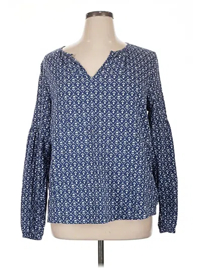 Pre-owned Gap Long Sleeve Blouse In Blue