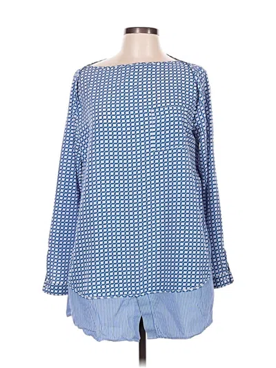 Pre-owned Gap Long Sleeve Blouse In Blue