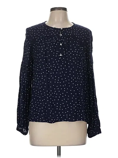 Pre-owned Gap Long Sleeve Blouse In Blue