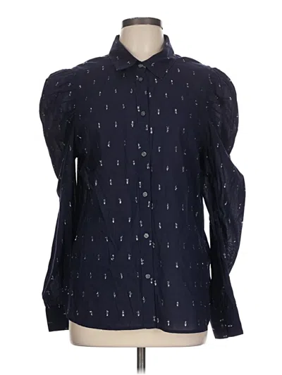 Pre-owned Gap Long Sleeve Blouse In Blue