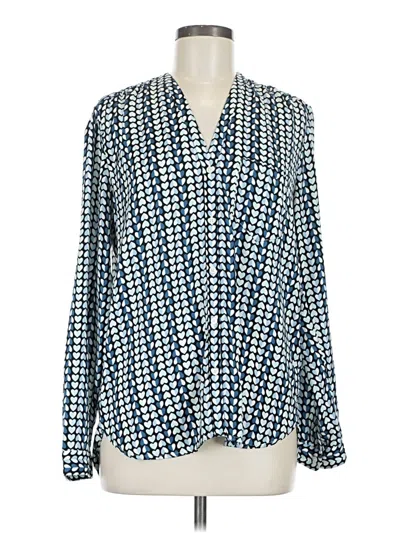 Pre-owned Gap Long Sleeve Blouse In Blue