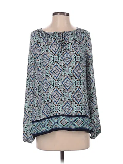 Pre-owned Gap Long Sleeve Blouse In Blue