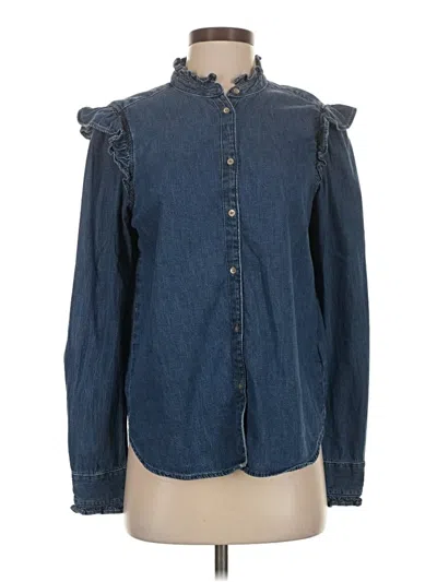 Pre-owned Gap Long Sleeve Blouse In Blue