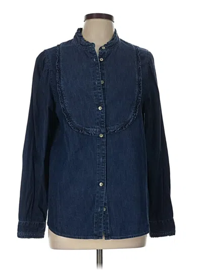 Pre-owned Gap Long Sleeve Blouse In Blue