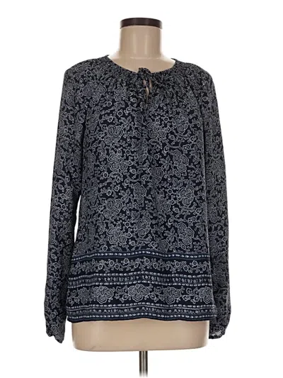 Pre-owned Gap Long Sleeve Blouse In Blue