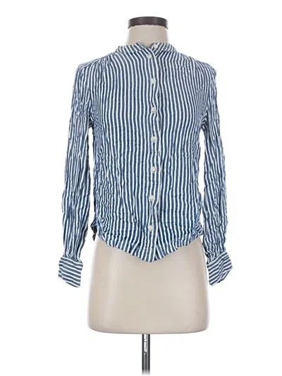 Pre-owned Gap Long Sleeve Blouse In Blue