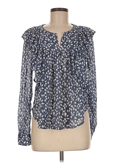 Pre-owned Gap Long Sleeve Blouse In Blue