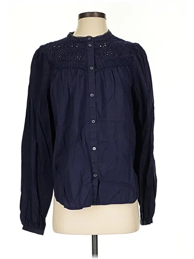 Pre-owned Gap Long Sleeve Blouse In Blue