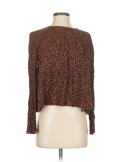 Pre-owned Gap Long Sleeve Blouse In Brown