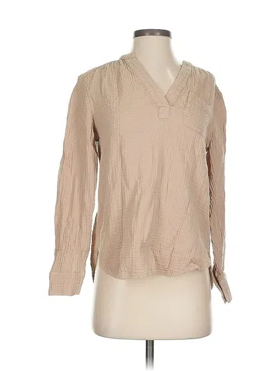 Pre-owned Gap Long Sleeve Blouse In Brown