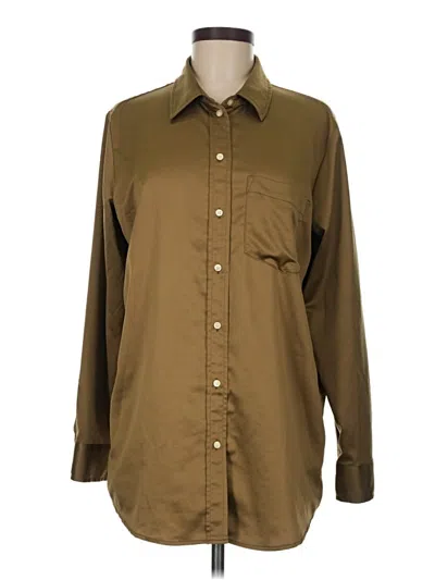 Pre-owned Gap Long Sleeve Blouse In Brown