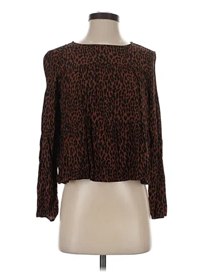 Pre-owned Gap Long Sleeve Blouse In Brown